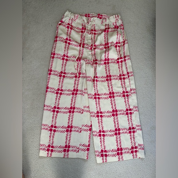 Marni Pants - Marni x Uniqlo Drape Relaxed Wide Straight Pants pink plaid, sz XL (33-35”)